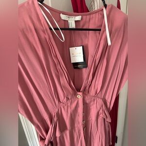 Forever 21 Rose Button-Front Dress